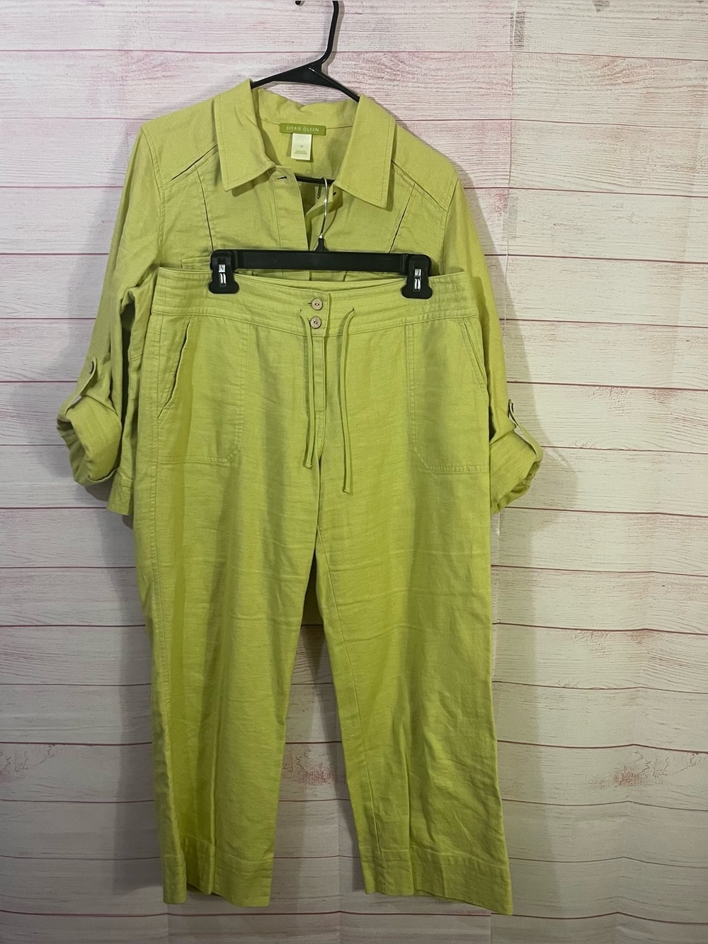 Sigrid Olsen 2 Piece Linen Cotton Blend Cropped Pant Set Size 10 - Picture 16 of 16